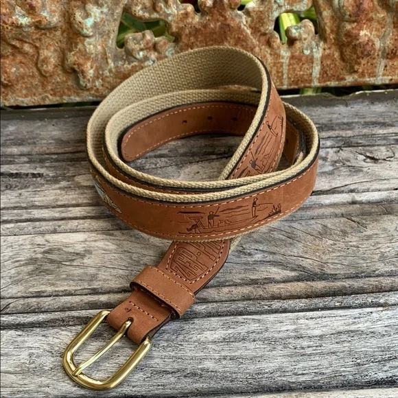 Zep-Pro Brown Leather Belt with Embroidered Snook Design - Picture 4 of 9